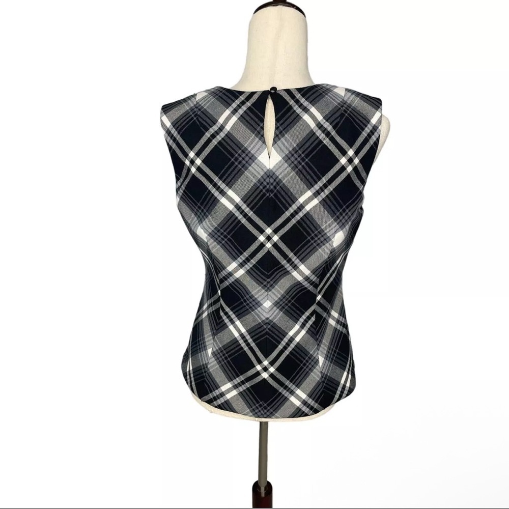 White House Black Market Plaid Sleeveless Top – Size 16 - Picture 3 of 8
